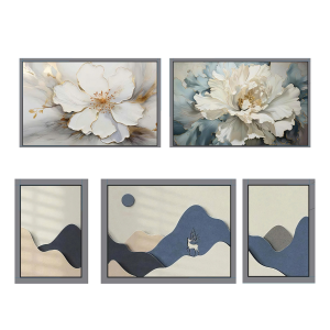 Tranh canvas treo tường in UV trên vải canvas kim tuyến, kích thước 2.17x2.36m. Màu sắc rõ nét, hiệu ứng ánh kim sang trọng, bền màu lâu năm – phù hợp trang trí phòng khách, quán cafe và văn phòng.